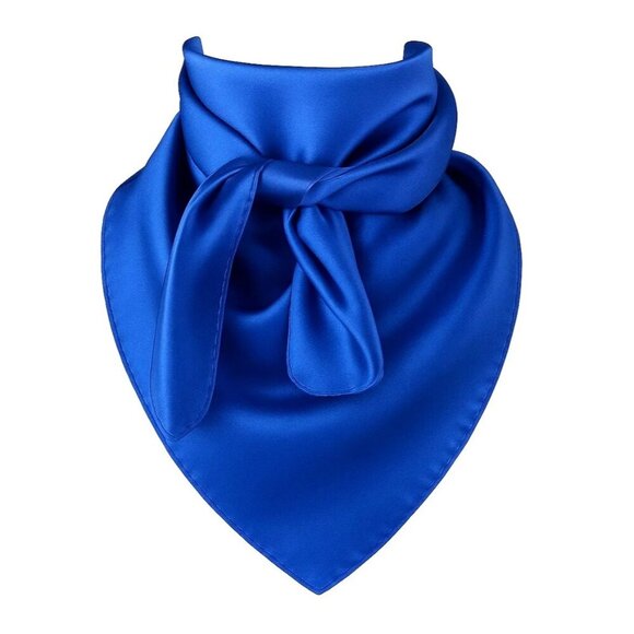 Blue Wild Rag Large Scarf 35x35 Inches Satin  Western Accessory Cowgirl Cowboy - Picture 1 of 6